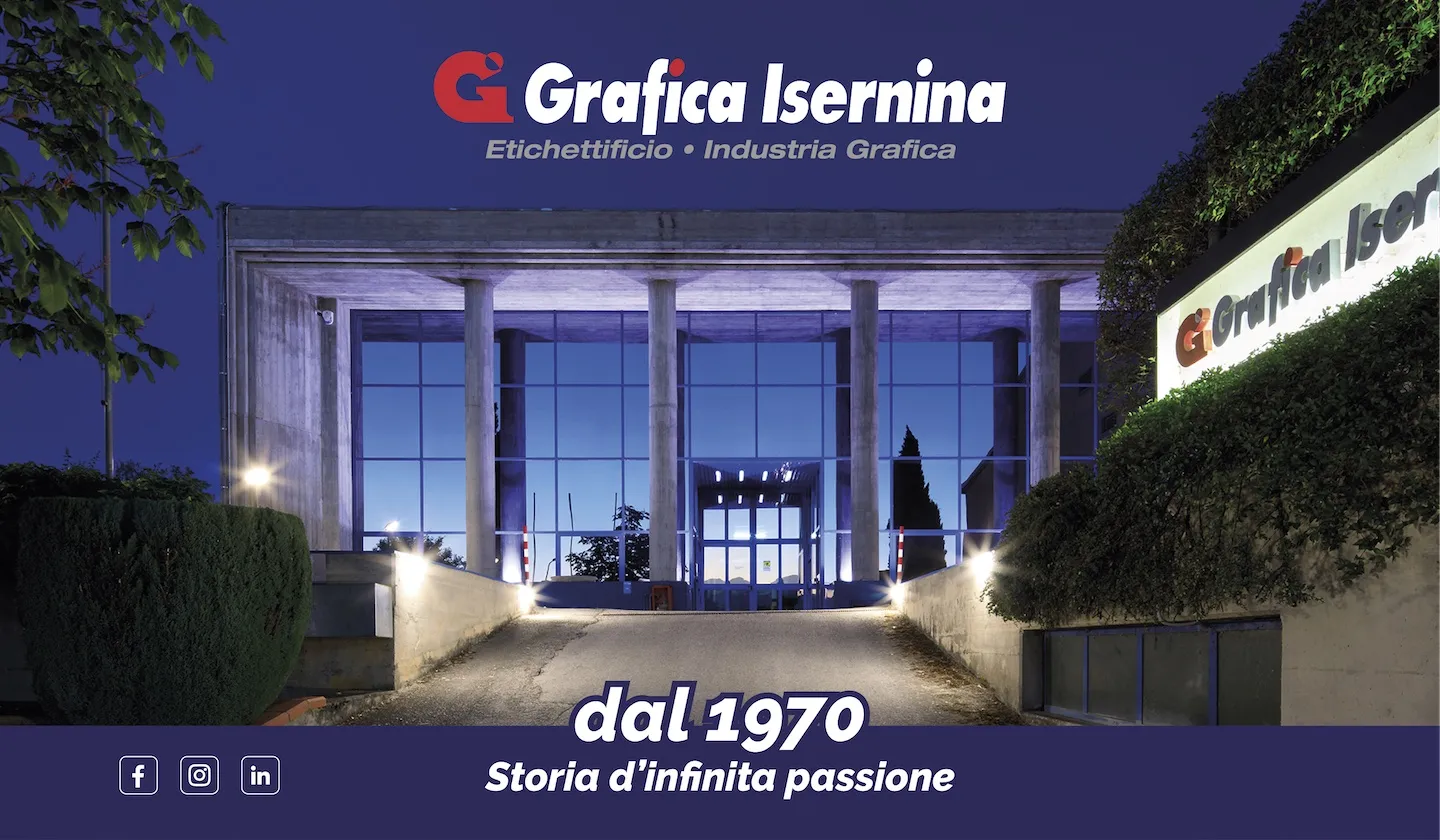 Lo stabilimento Grafica Isernina di notte — dal 1970, storia d’infinita passione